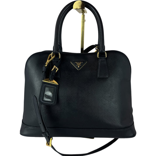 Prada Vernice Medium Open Promenade tote Navy Black