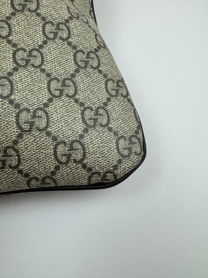 Gucci Flat Zip Top Messenger Coated Canvas Brown