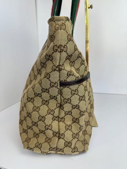 Gucci Web Stripe Diaper Tote GG Canvas