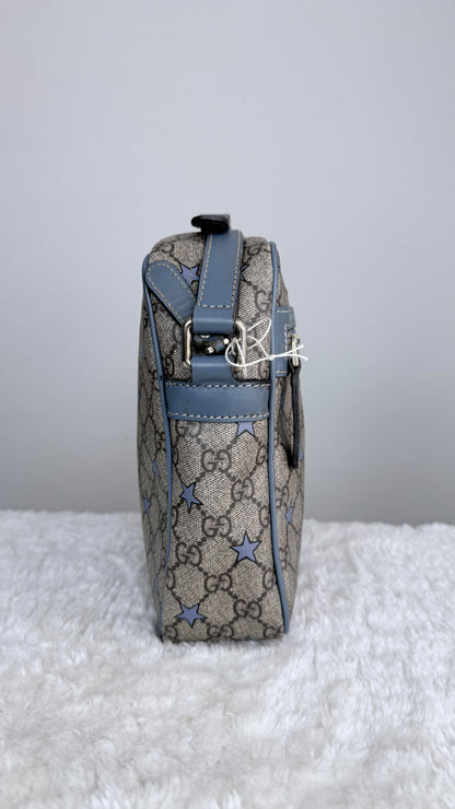GUCCI GG Supreme Star Crossbody Coated Canvas Blue