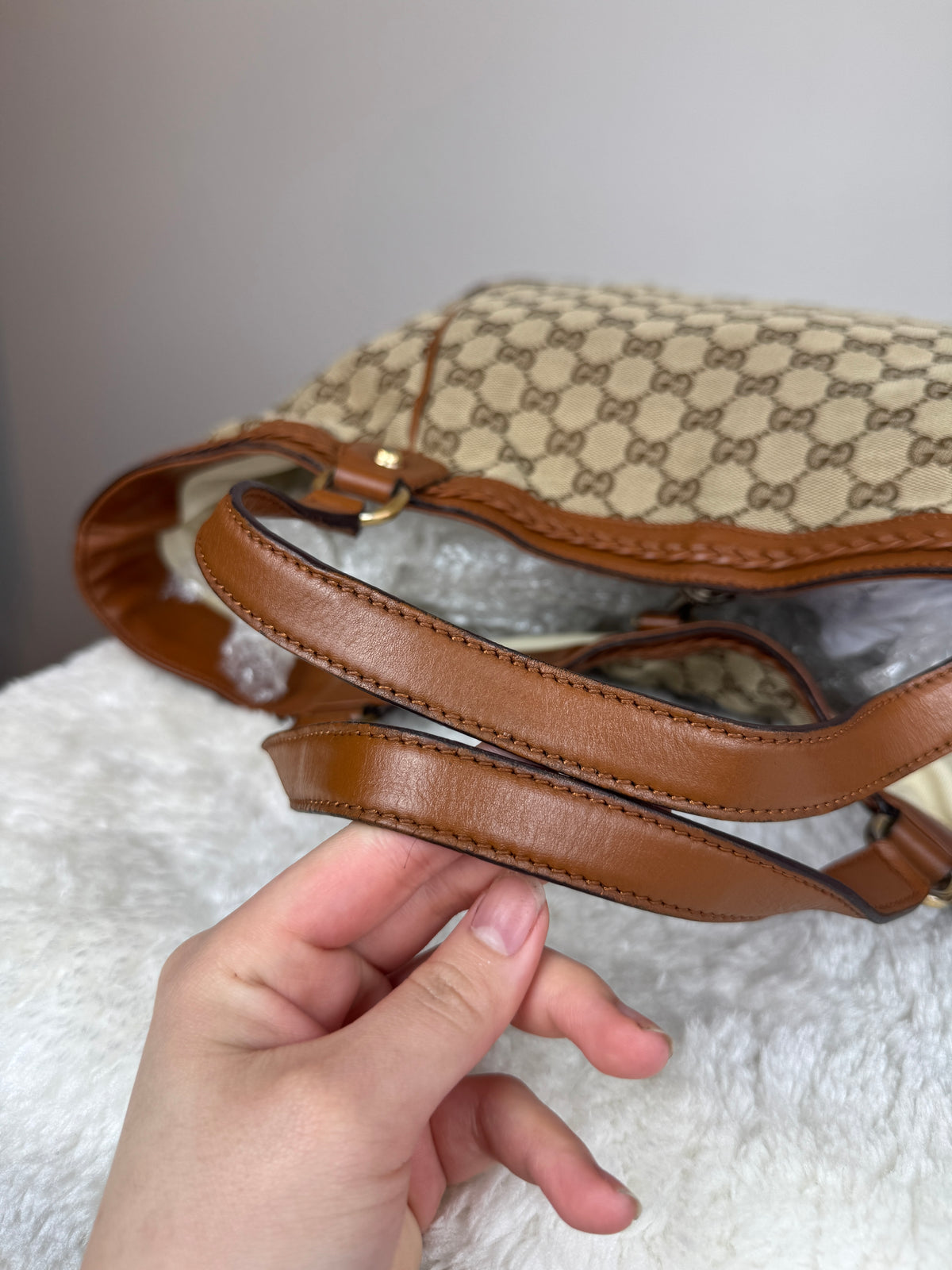 GUCCI Tote GG Canvas Brown