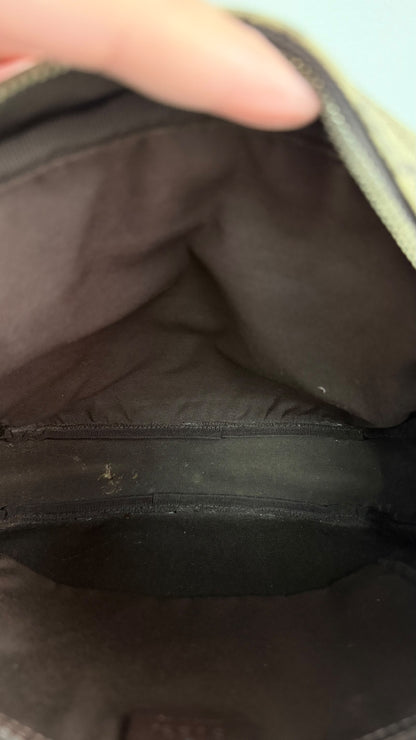 GUCCI Front Zip Messenger GG Coated Canvas Brown