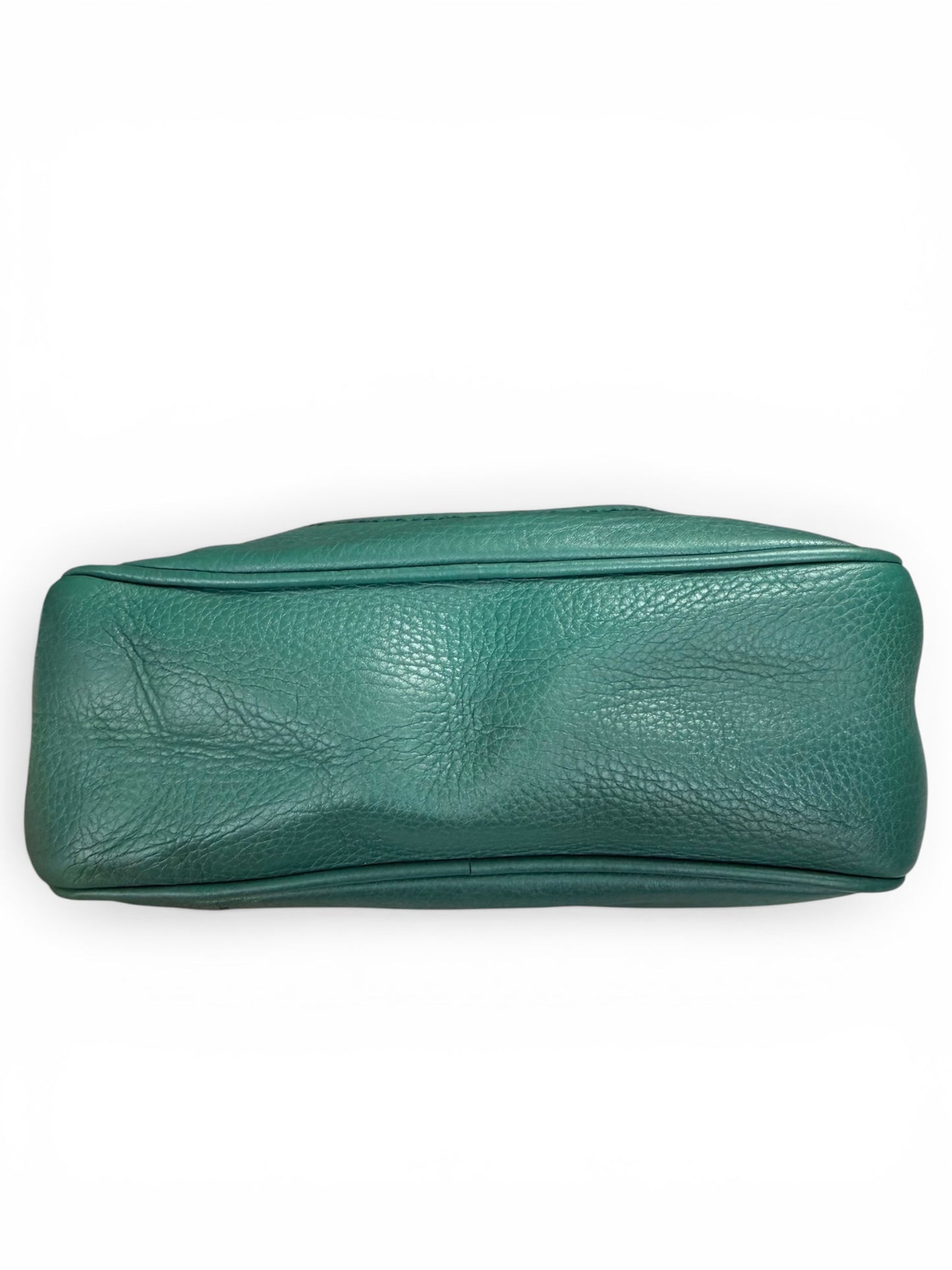 Gucci Soho Disco bag is crafted from green pebbled leather