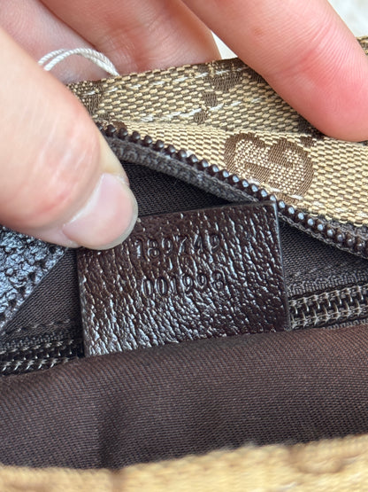 GUCCI Web Strap Camera GG Canvas Brown