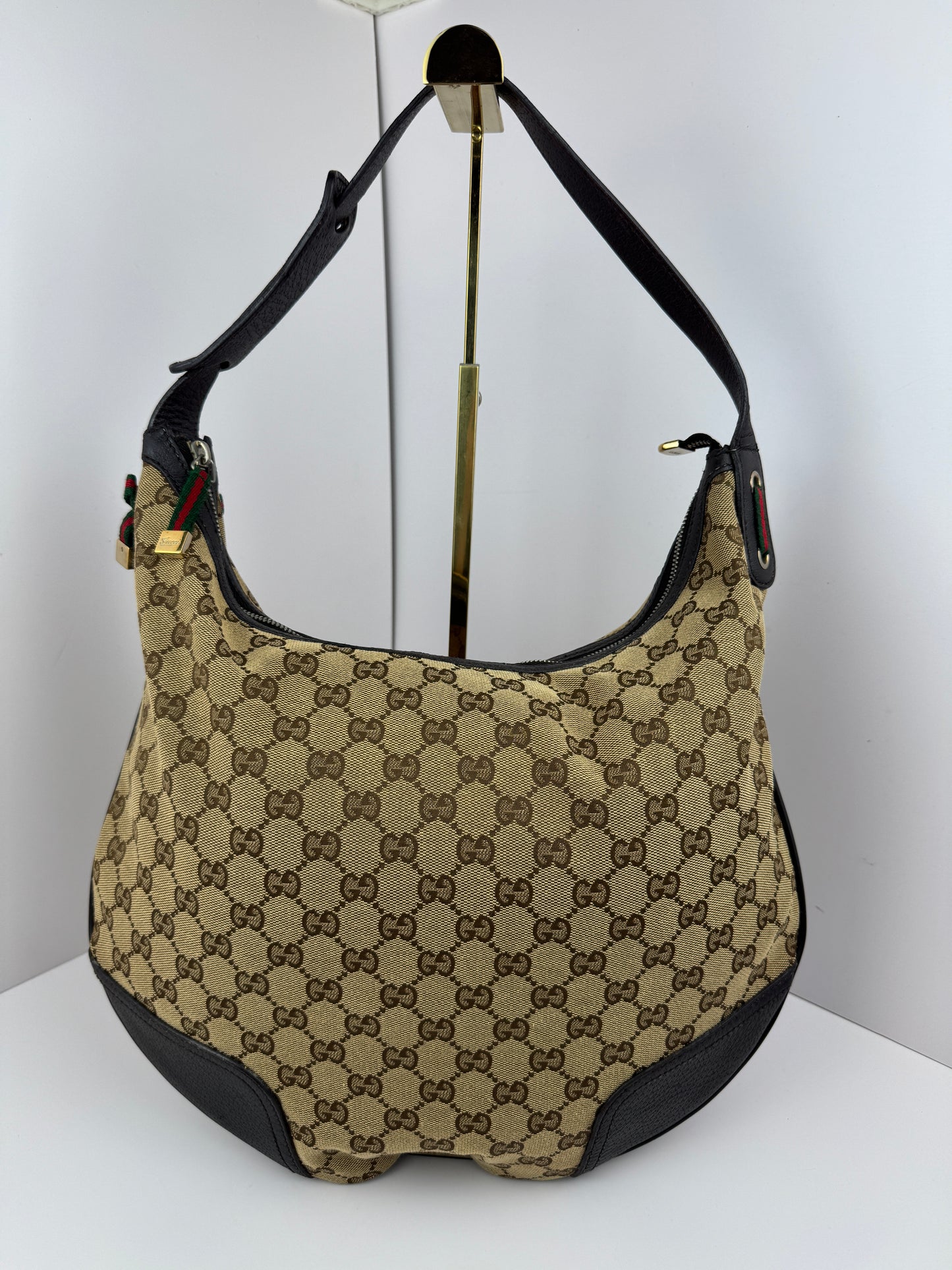 Gucci Web Bow Hobo GG Canvas