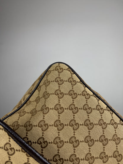 GUCCI Web Strap Messenger GG Canvas Brown