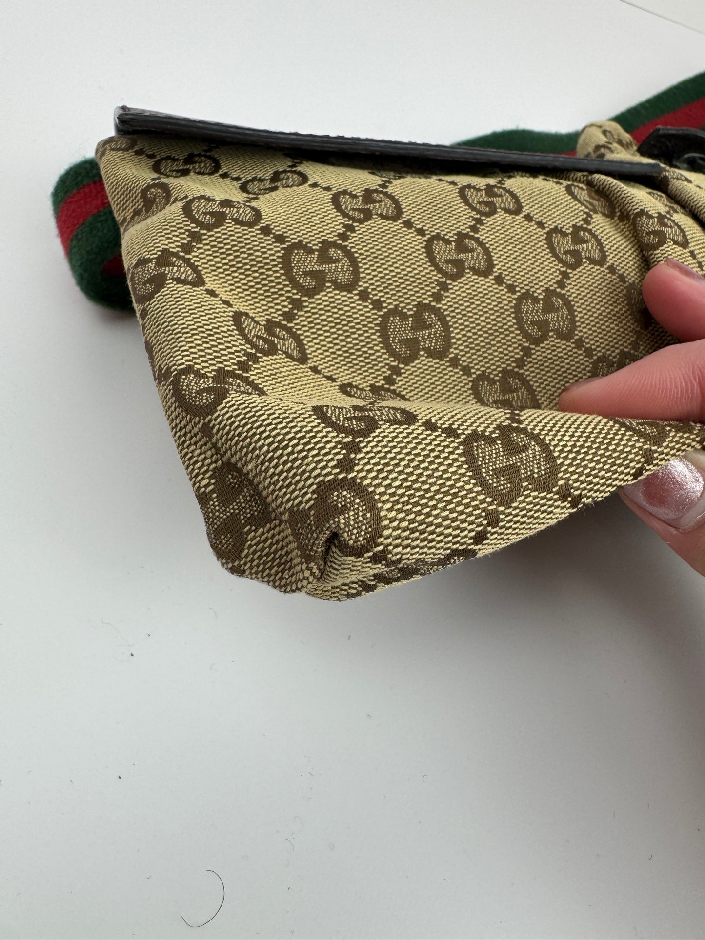 Gucci Web Stripe Belt Bag GG Canvas Brown