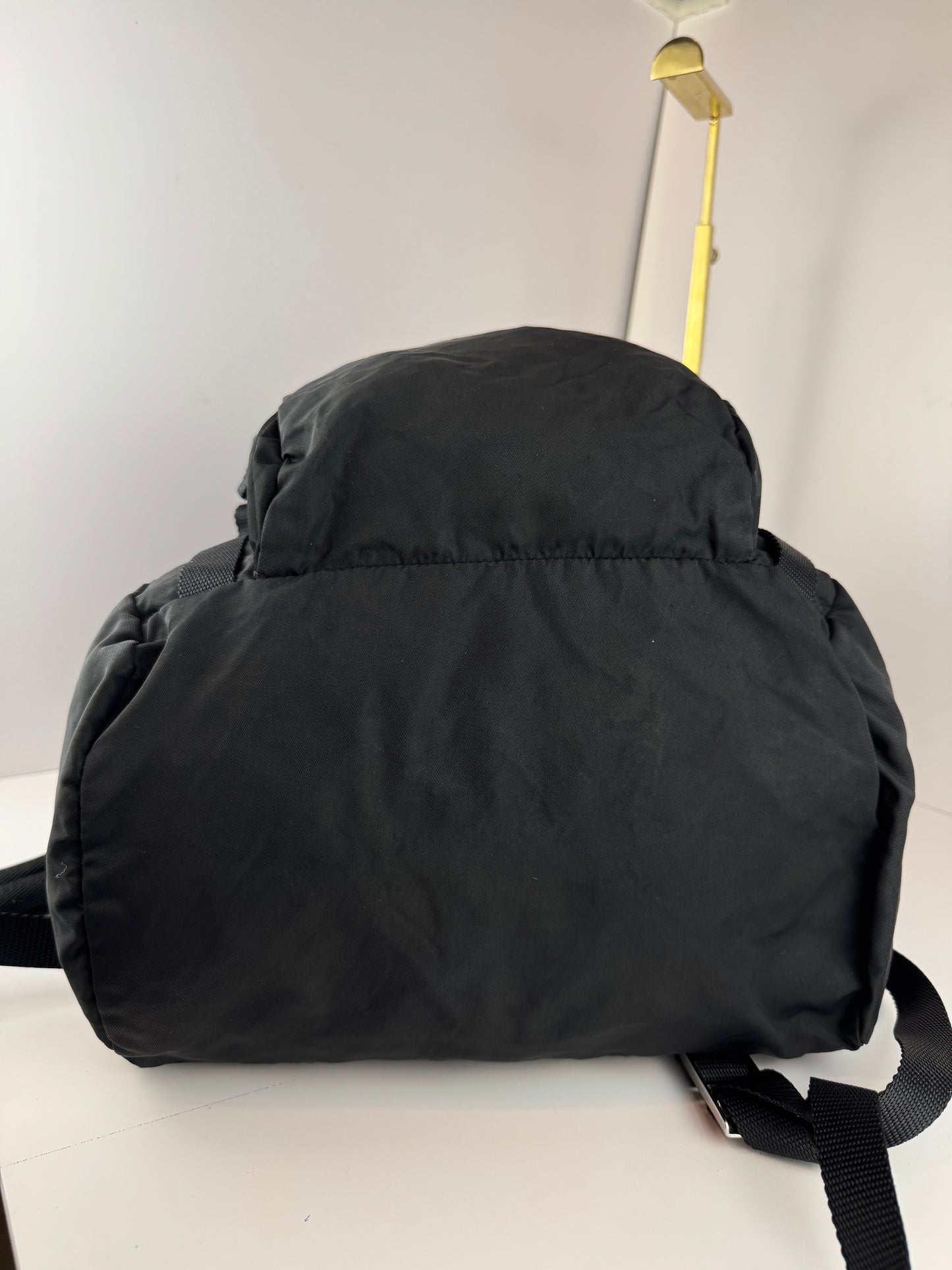 PRADA Tessuto Nylon Montagna Double Buckle Backpack Black