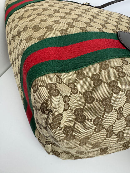 Gucci Web Tote GG Canvas Dark Brown