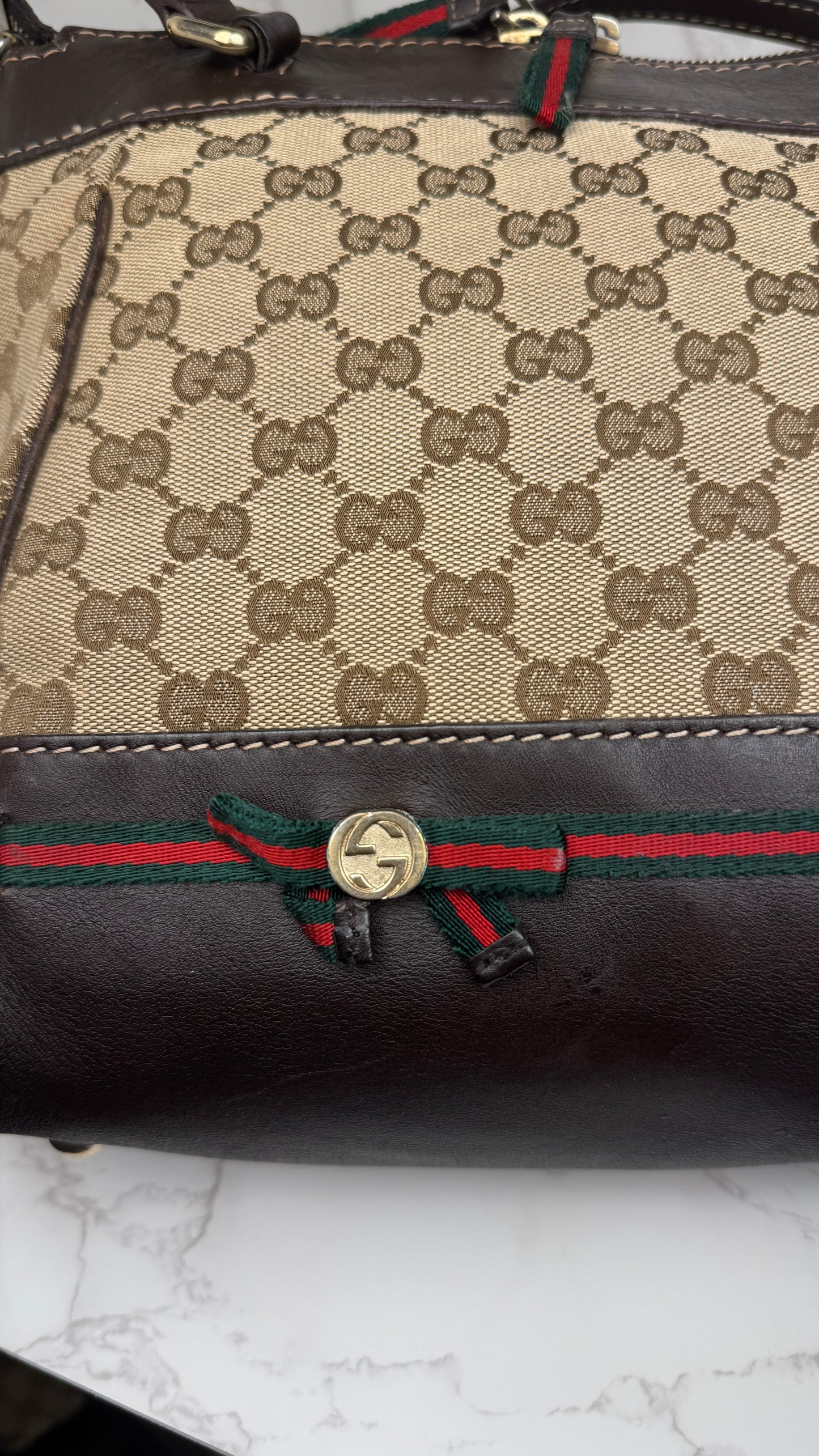 Gucci Mayfair Handle GG Canvas Brown