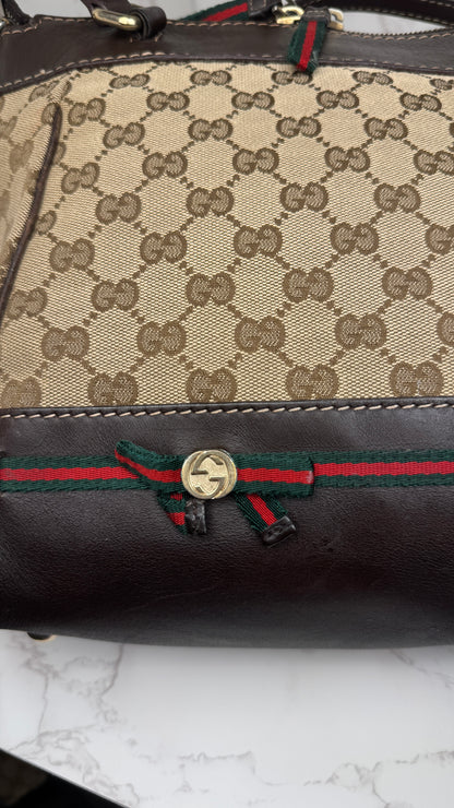 Gucci Mayfair Handle GG Canvas Brown
