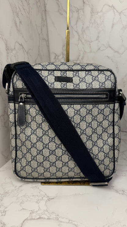 Gucci Front Zip Messenger Navy