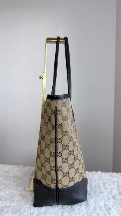 GUCCI New Britt Tote GG Canvas Dark brown Bag