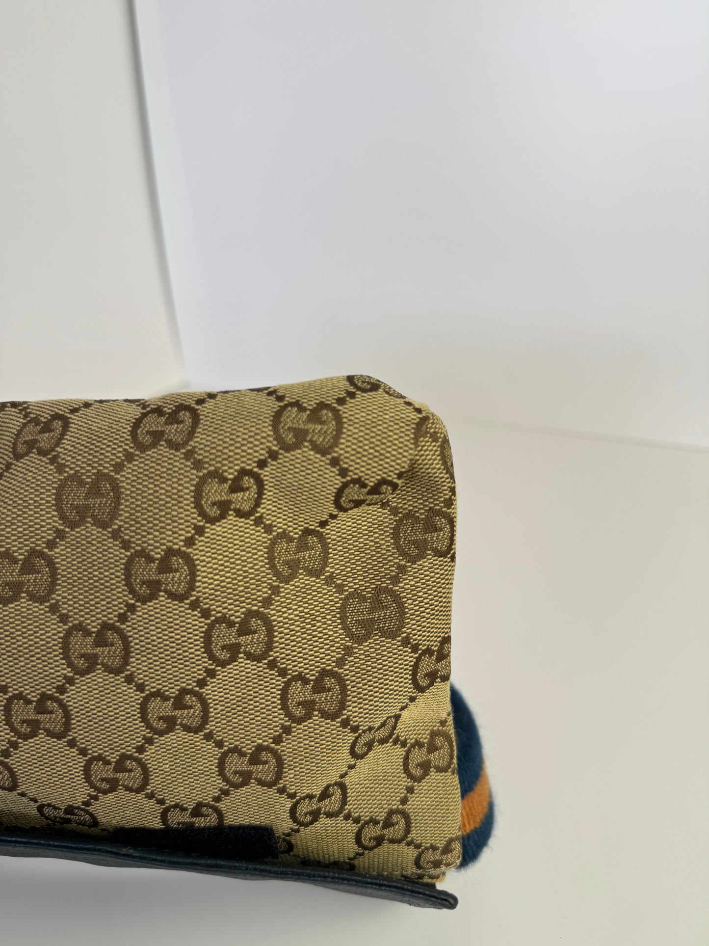 GUCCI Web Belt bag GG Canvas Navy Blue