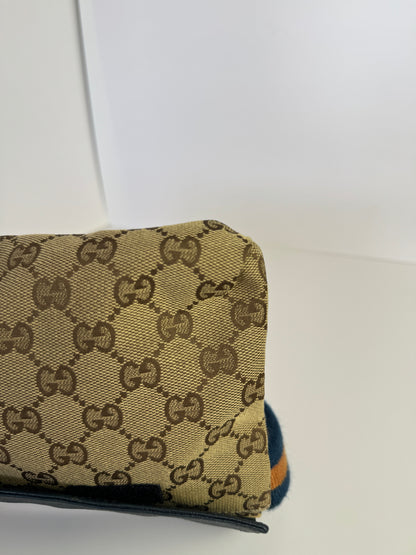 GUCCI Web Belt bag GG Canvas Navy Blue