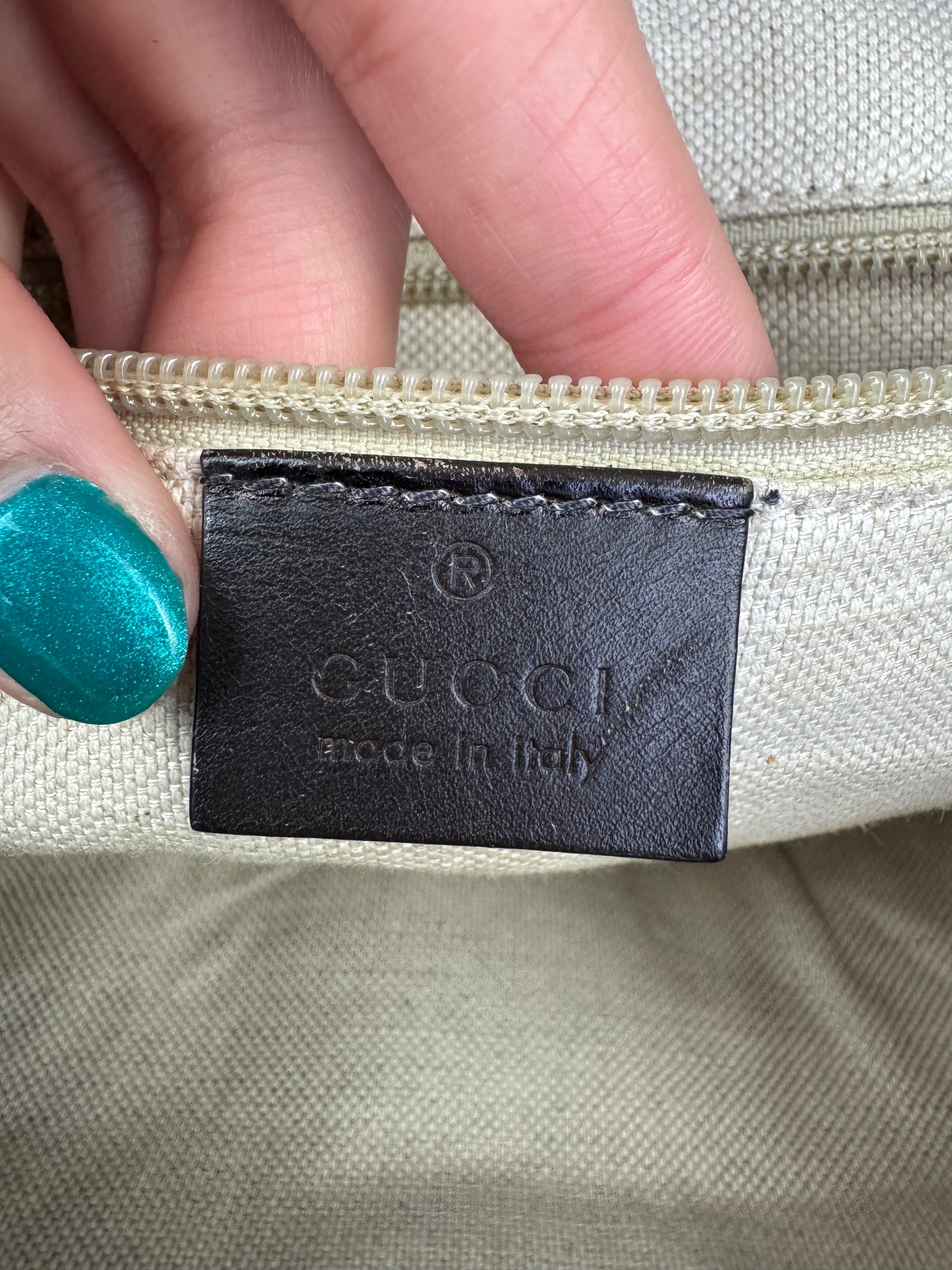Gucci Buckle Backpack GG Coated Canvas Medium