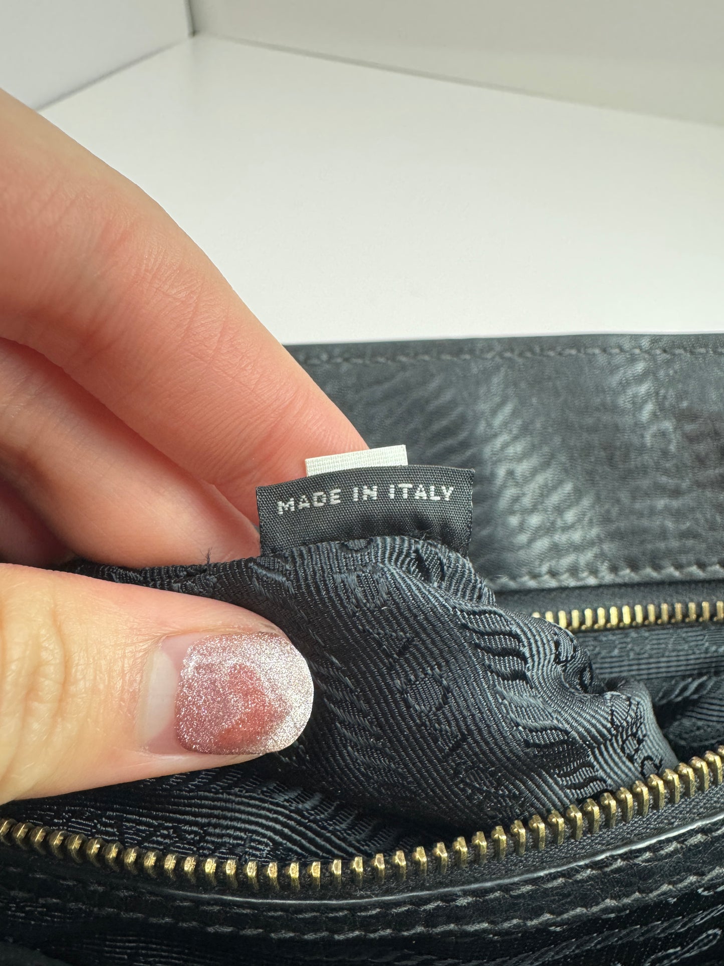 Prada Pattina Convertible Vitello Diano Leather bag Black