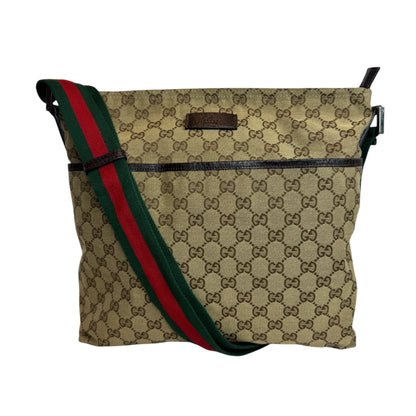 GUCCI Web Stripe GG Canvas Brown