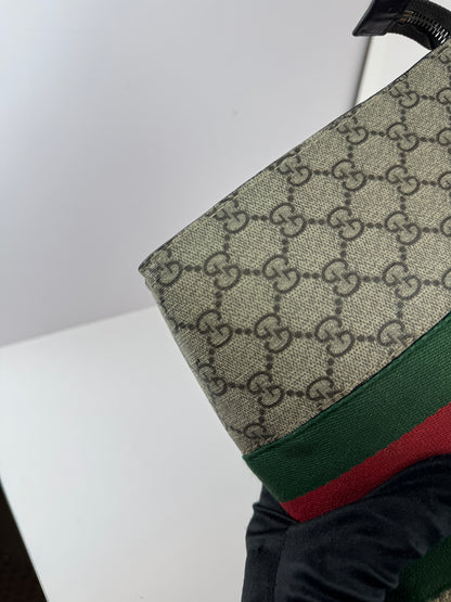 Gucci Web Clutch GG Supreme Coated  Canvas