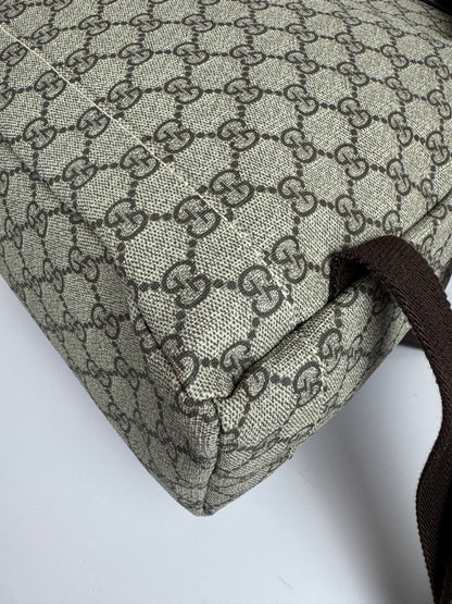 Gucci Buckle Backpack GG Coated Canvas Medium