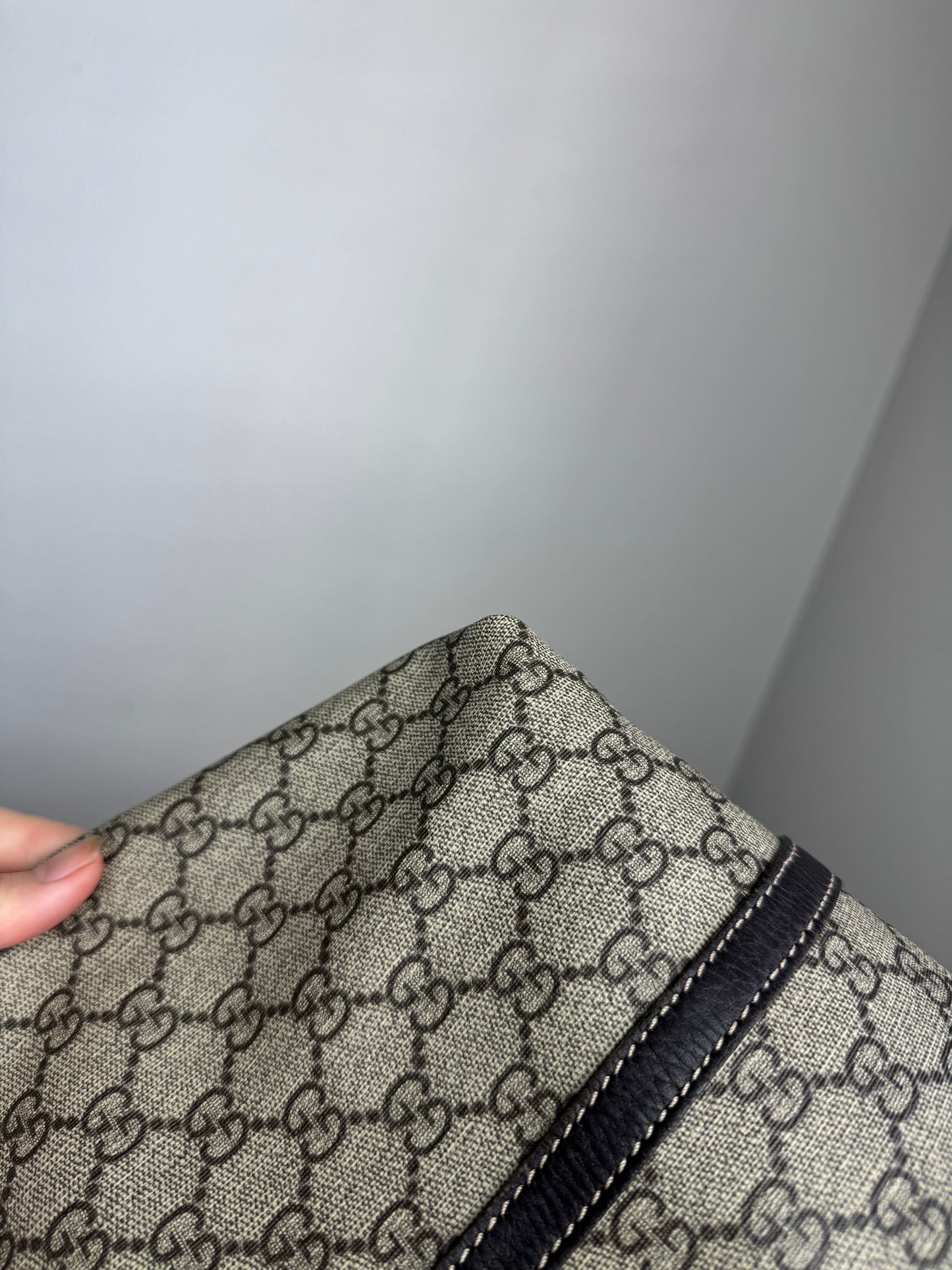 GUCCI Shopping Tote GG Coated Canvas Brown