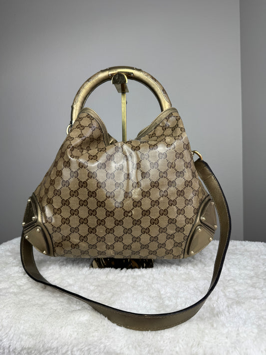 GUCCI indy Crystal monogram Gold
