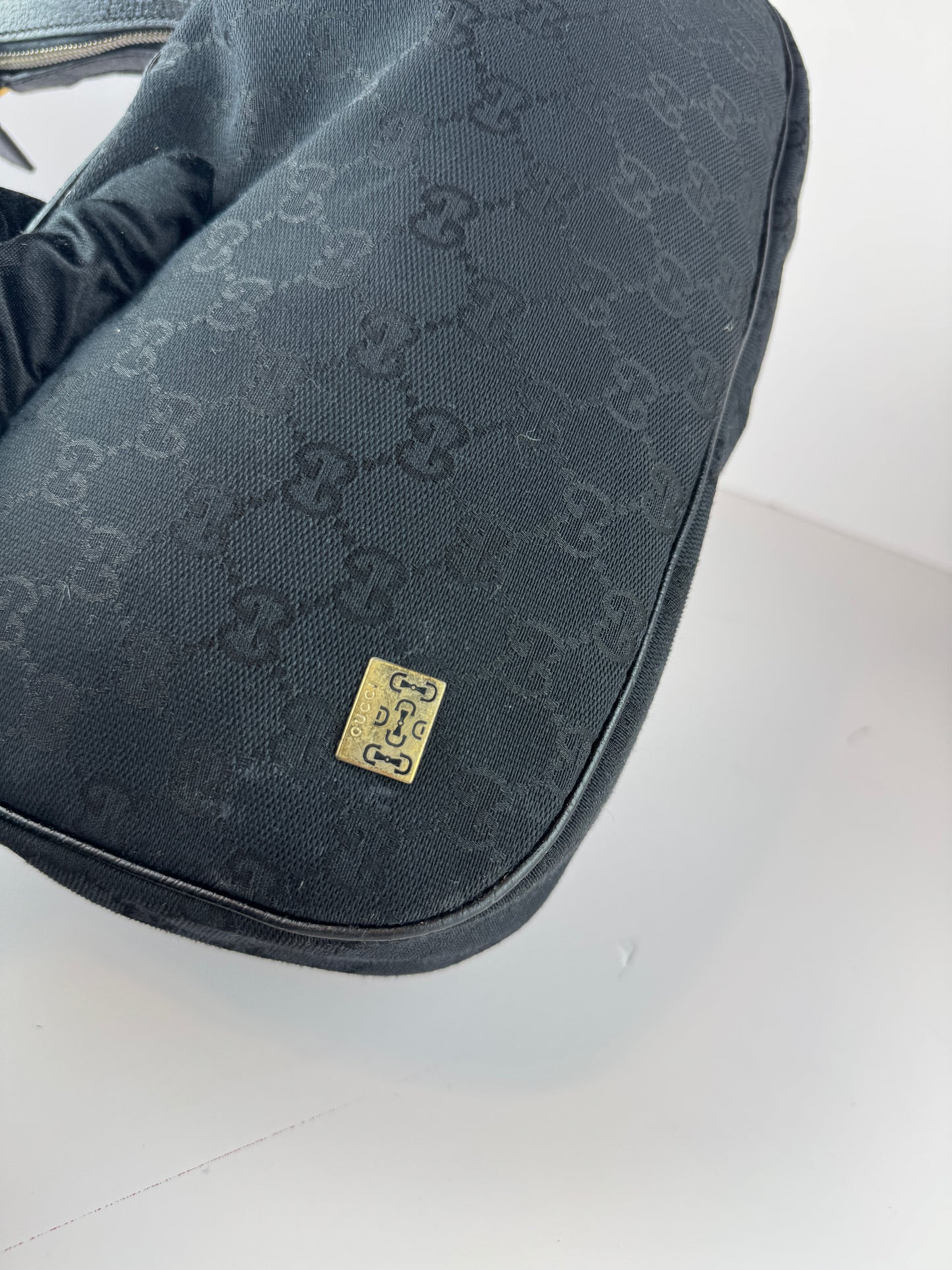 Gucci Hobo GG Canvas Black Shoulder Bag