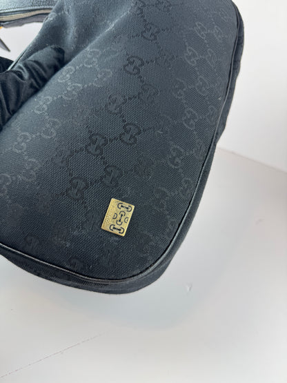 Gucci Hobo GG Canvas Black Shoulder Bag