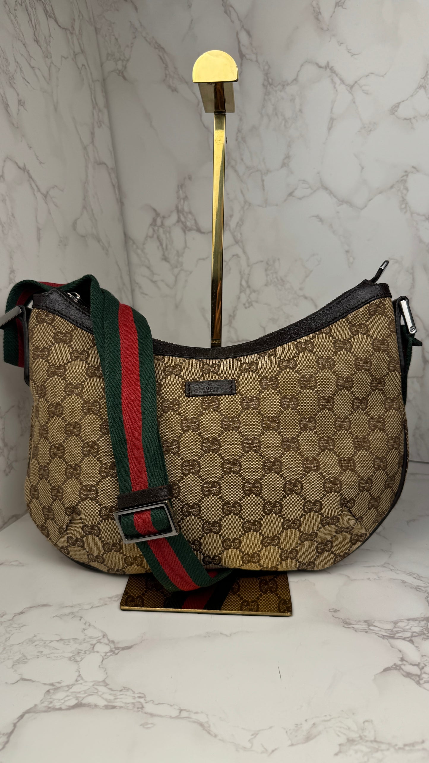 Gucci Half-Moon Wen Strap hobo brown