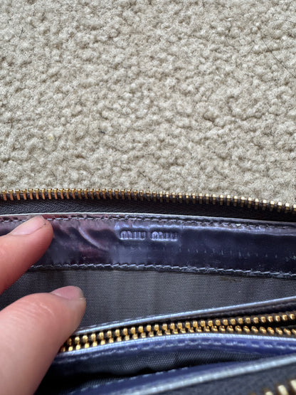 Miumiu Wallet Blue patent leather