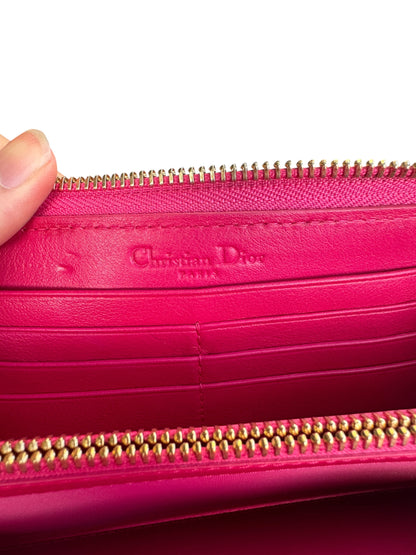 WA4👛Dior Long wallet zippy Red (COA Included) retail $1350