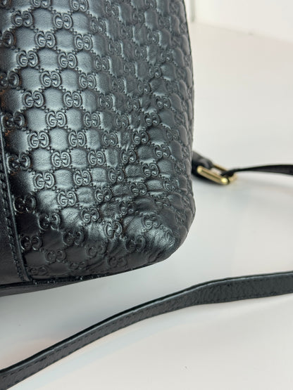 Gucci Soft Microguccdssima small Zippered Satchel Black