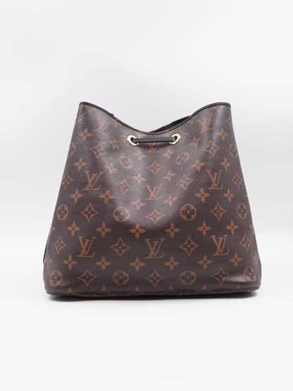 Louis Vuitton Noé BB / Shoulder Bucket Bag – Monogram Canvas with Black Leather Trim