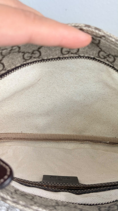 GUCCI Flat Small GG Supreme Coated canvas Brown messenger