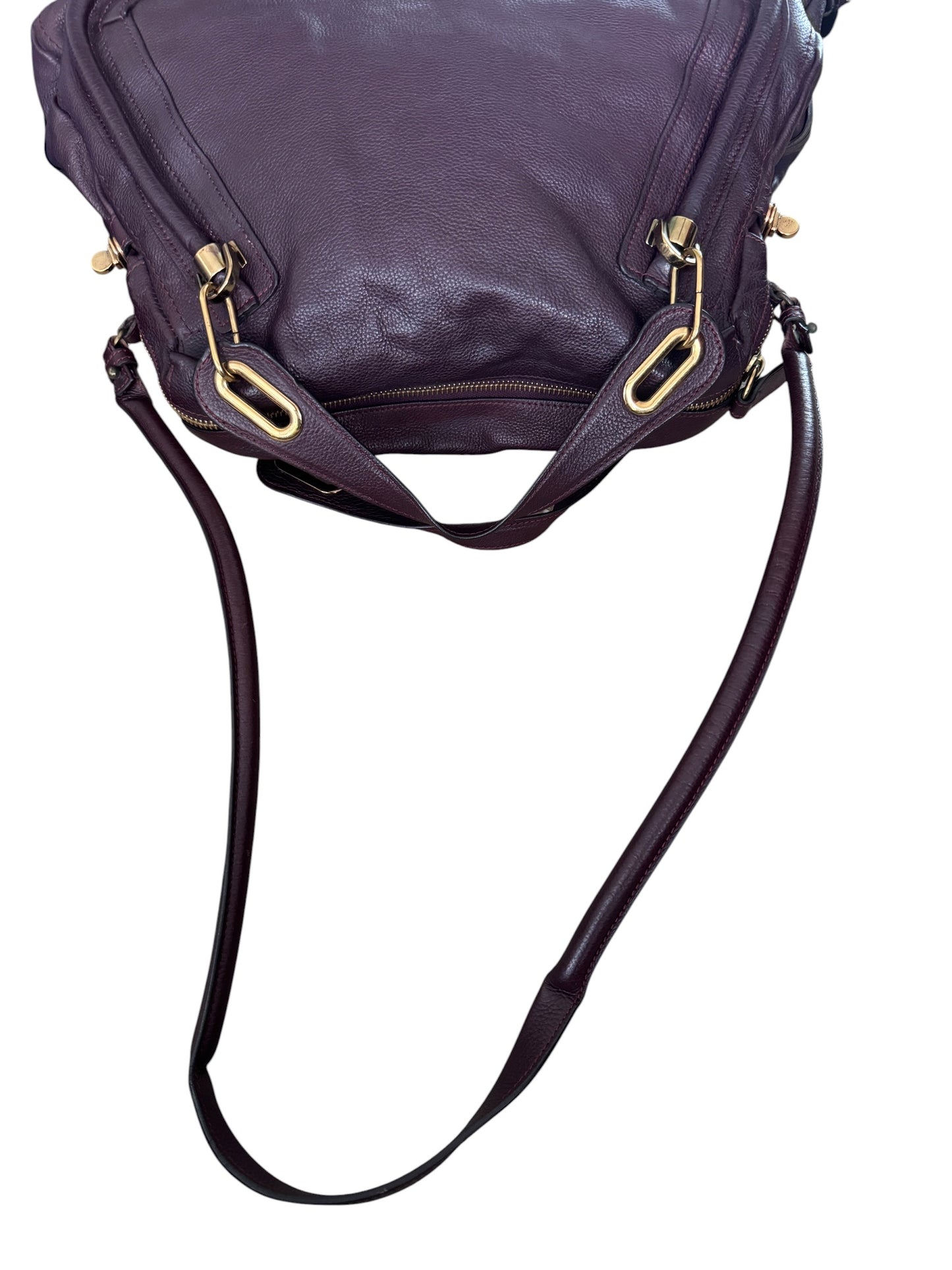 Chloe Paraty Top Handle bag Leather Medium Dark Burgundy