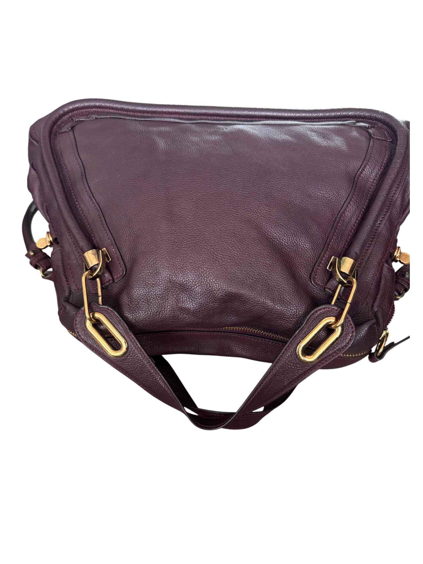 Chloe Paraty Top Handle bag Leather Medium Dark Burgundy