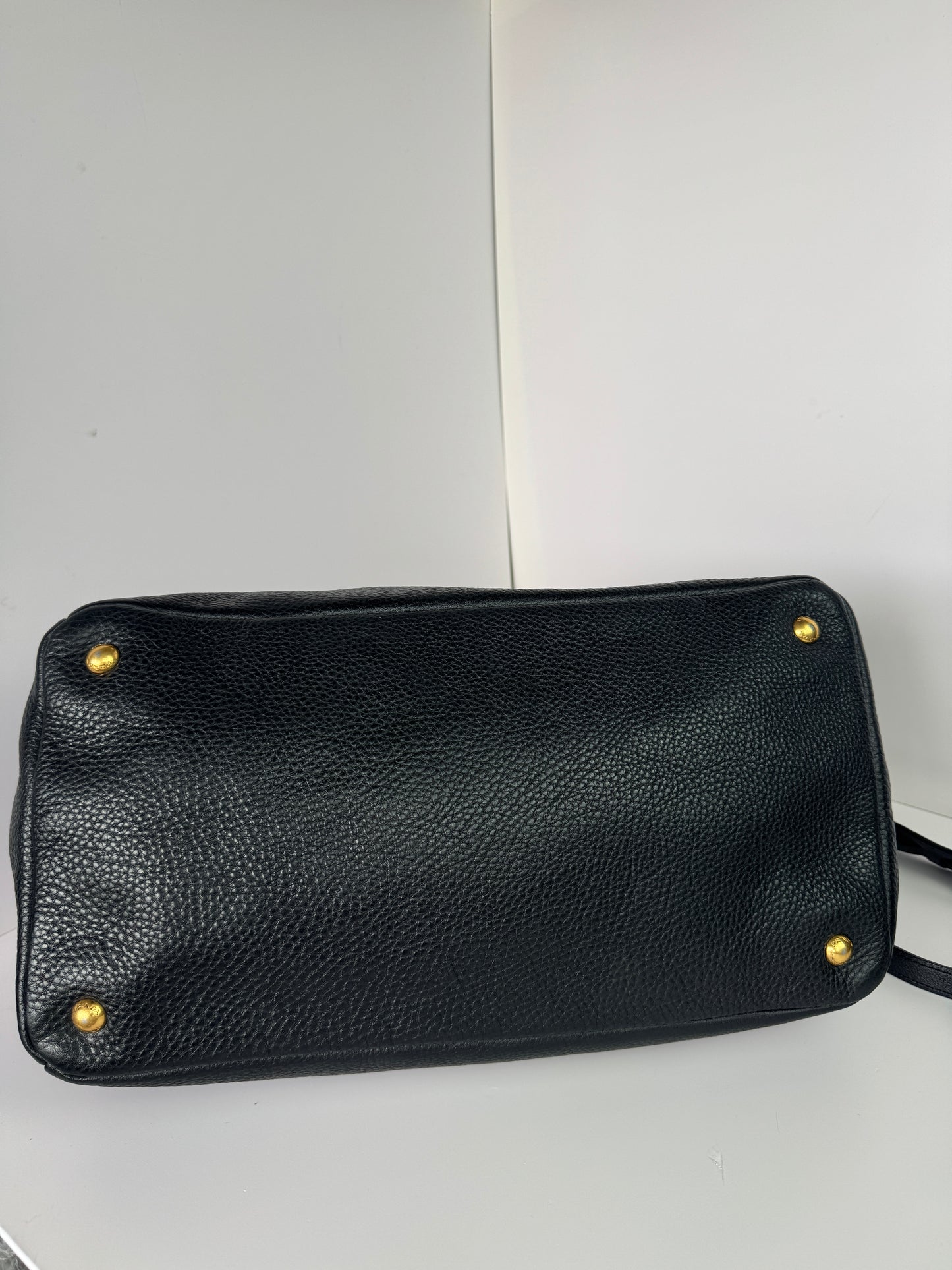 PRADA Vitello Daino Double Pocket Leather Black