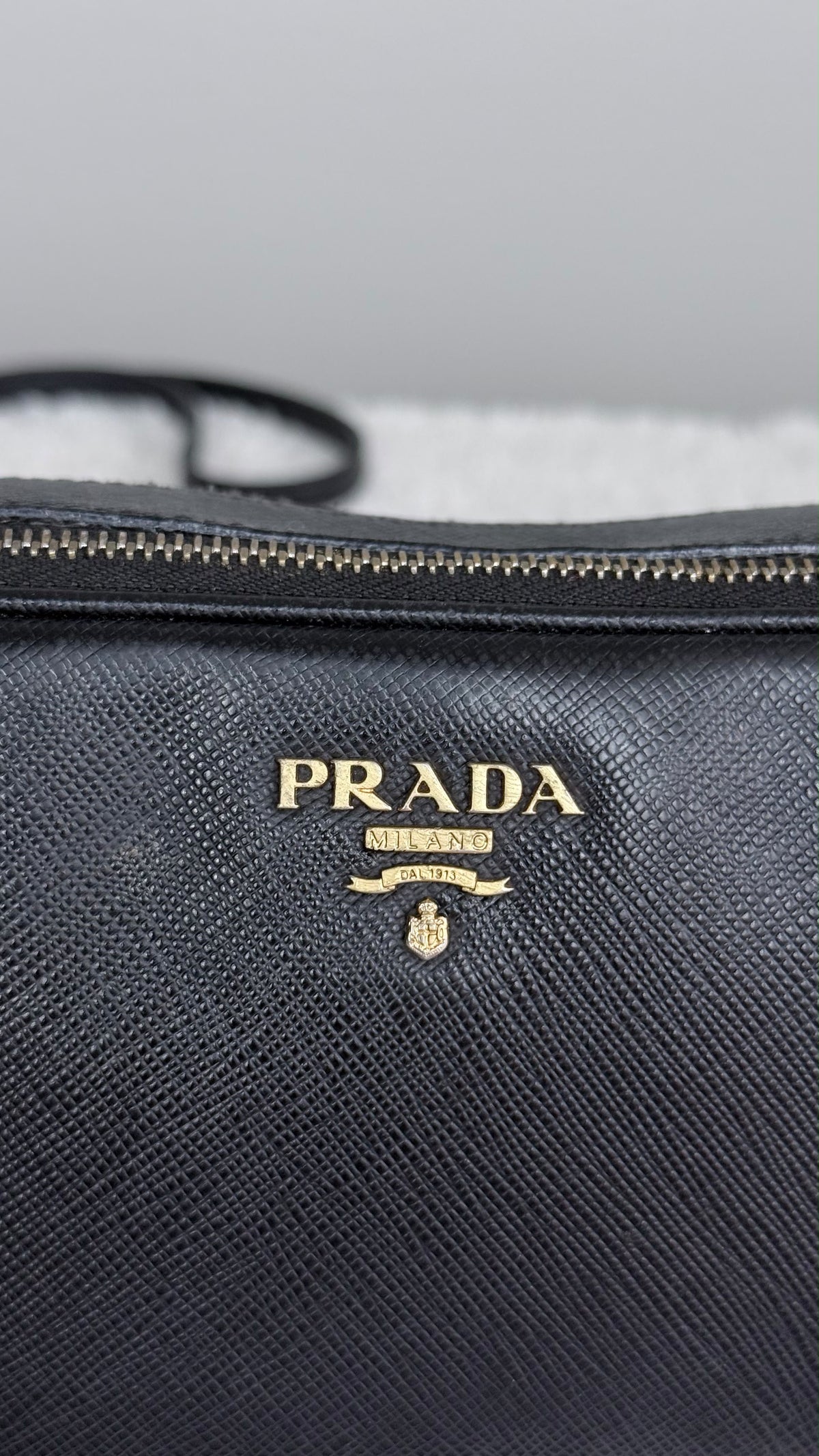 PRADA Camera Saffiano double zip Black