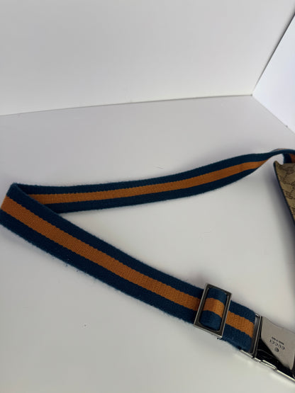 GUCCI Web Belt bag GG Canvas Navy Blue