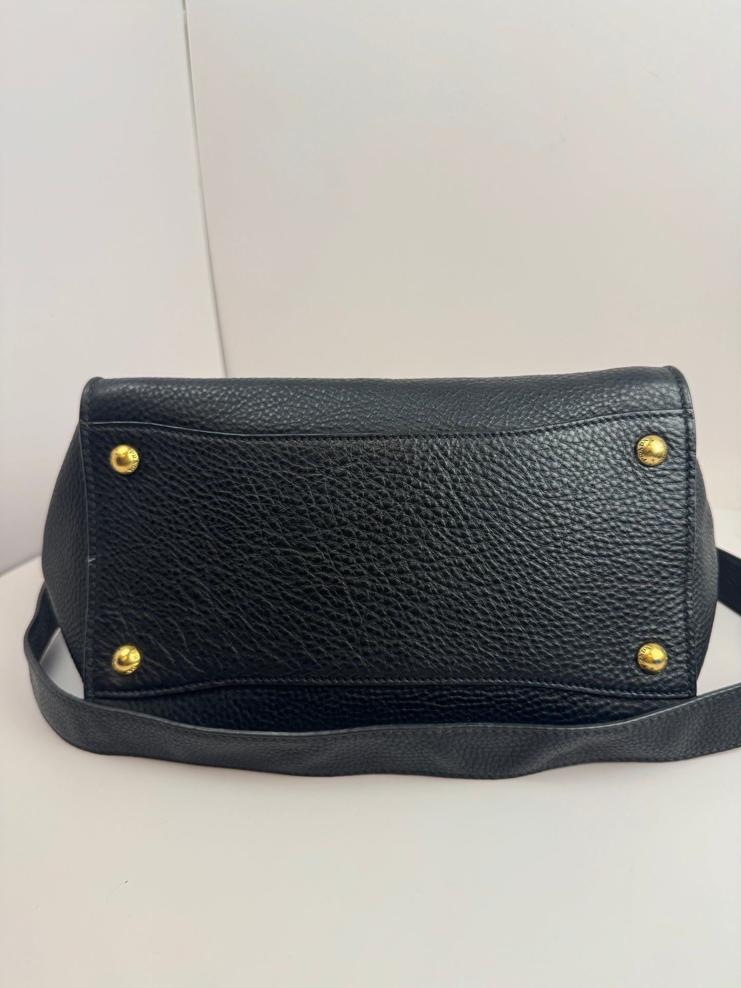 Prada Pattina Convertible Vitello Diano Leather bag Black