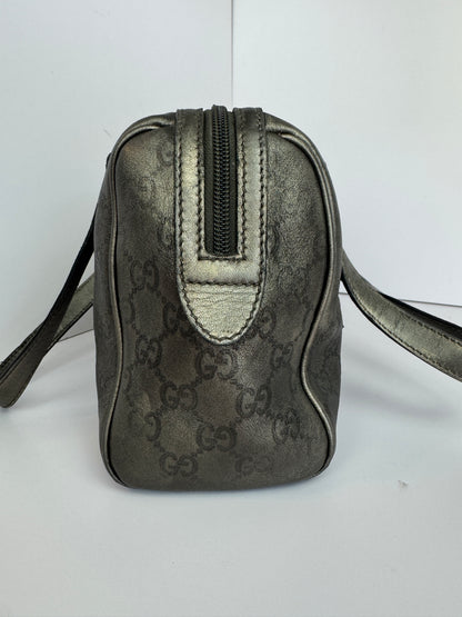 Gucci Boston Embossed Leather Monogram Grey