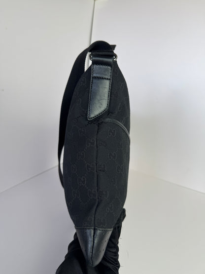 GUCCI Front pocket Messenger GG Canvas with Perforated Leather medium