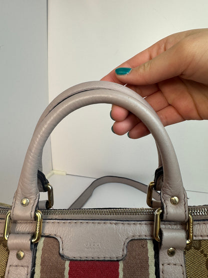 Gucci Web Stripe Boston Pink With Strap