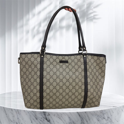 Gucci Shopping Tote Medium GG Supreme Coated Canvas Dark Brown