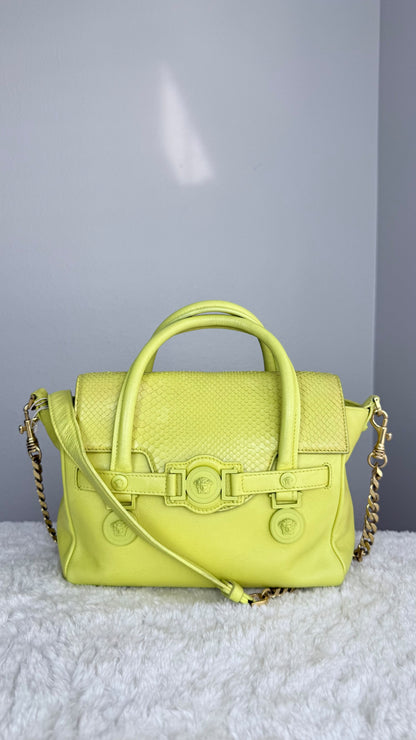 VERSACE Top Handle leather Bag Neon