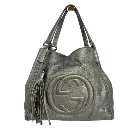 Gucci Soho Leather medium Grey  Bag