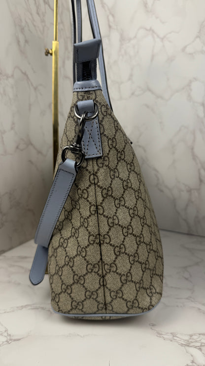 Gucci Tote With Strap GG Canvas light Blue