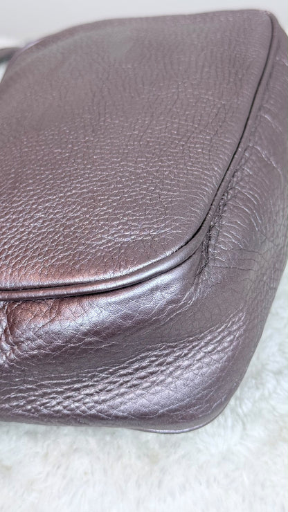 GUCCI Soho Disco Leather Purple Metallic Crossbody