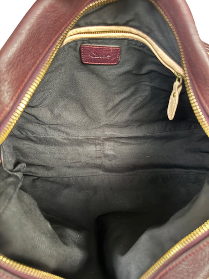 Chloe Paraty Top Handle bag Leather Medium Dark Burgundy