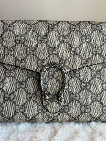 GUCCI Dionysus Chain wallet GG  Coated Canvas Small